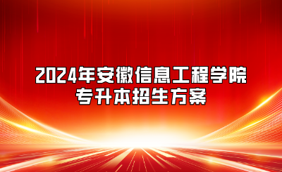 2024年安徽信息工程學(xué)院專升本招生方案