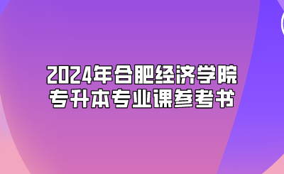 2024年合肥經濟學院專升本專業課參考書