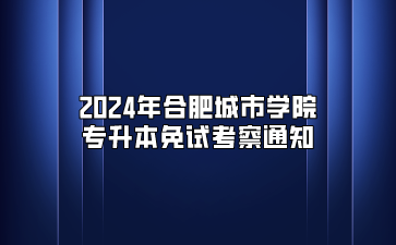 2024年合肥城市學院專升本免試考察通知