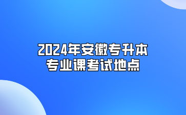 2024年安徽專升本專業課考試地點