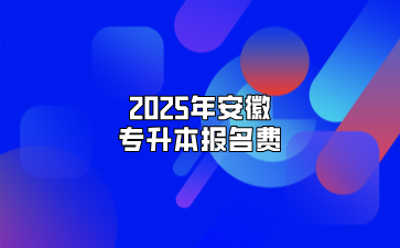 2025年安徽專升本報名費