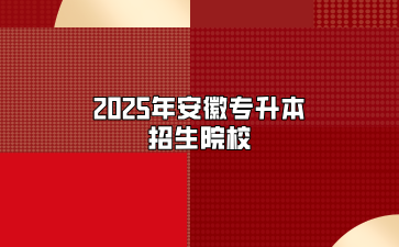 2025年安徽專(zhuān)升本招生院校