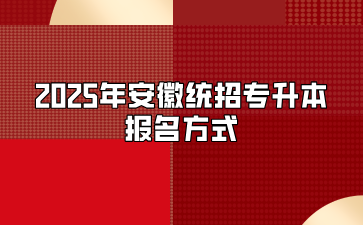 2025年安徽統招專升本報名方式
