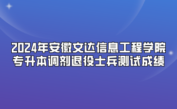2024年安徽文達信息工程學院專升本調(diào)劑退役士兵測試成績