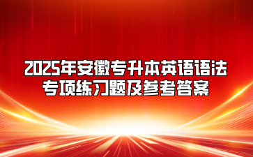 2025年安徽專升本英語語法專項練習(xí)題及參考答案