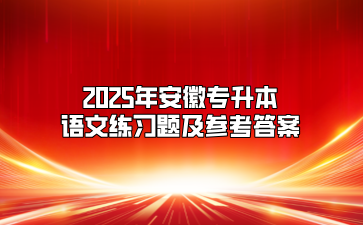 2025年安徽專升本語文練習題及參考答案