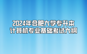 2024年合肥大學專升本計算機專業基礎考試大綱