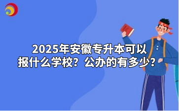 2025年安徽專升本可以報(bào)什么學(xué)校？公辦的有多少？